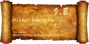 Világi Boglárka névjegykártya
